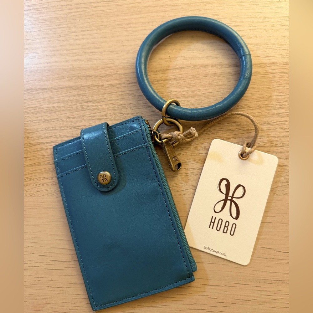 HOBO Blue Leather Key & Card Holder NWT